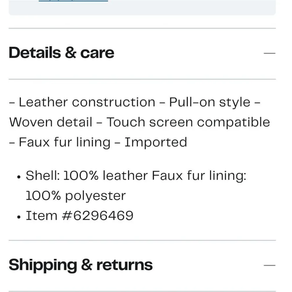 Ugg Faux Fur Lined Wrangell Smart Gloves‎